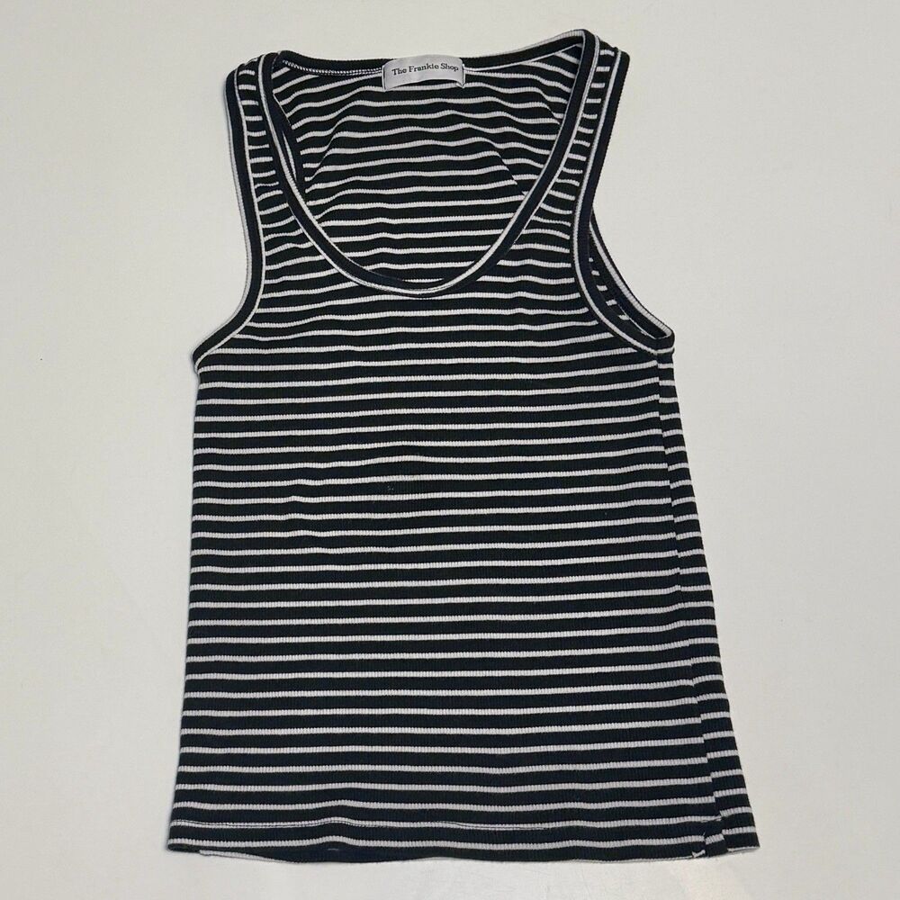 The Frankie Shop Black and White Striped Knit Tank Top Size Medium